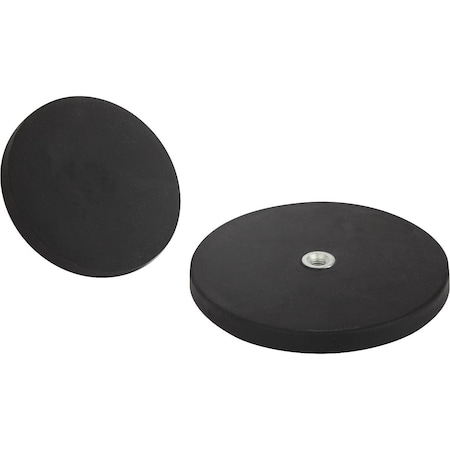 Kipp Magnet Shallow Pot Magnet M05 H=6 Ndfeb, Round, Comp:Rubber, Comp:Black, D=31 K0562.02
